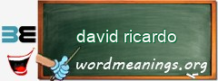 WordMeaning blackboard for david ricardo